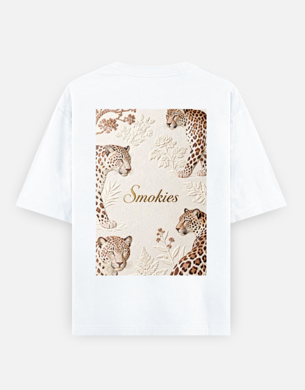 Smokies White Leopard Art Oversized T-Shirt