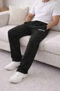 SMOKIES  Black Relaxed Fit Sweatpants. COTTON ( 260 Gsm)
