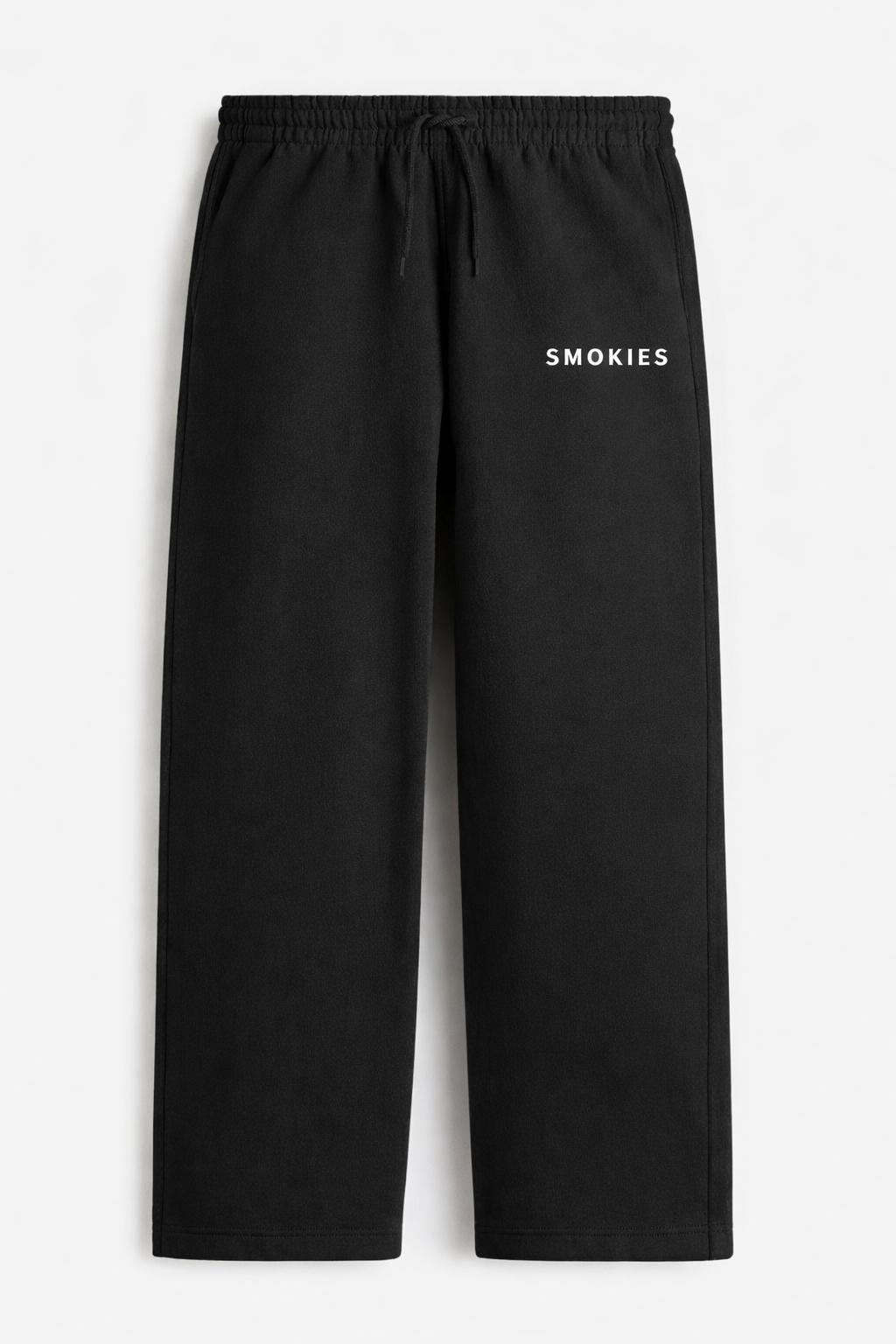 SMOKIES  Black Relaxed Fit Sweatpants. COTTON ( 260 Gsm)