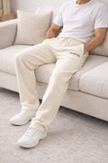 SMOKIES Off-White Relaxed Fit Sweatpants. COTTON ( 260 Gsm)
