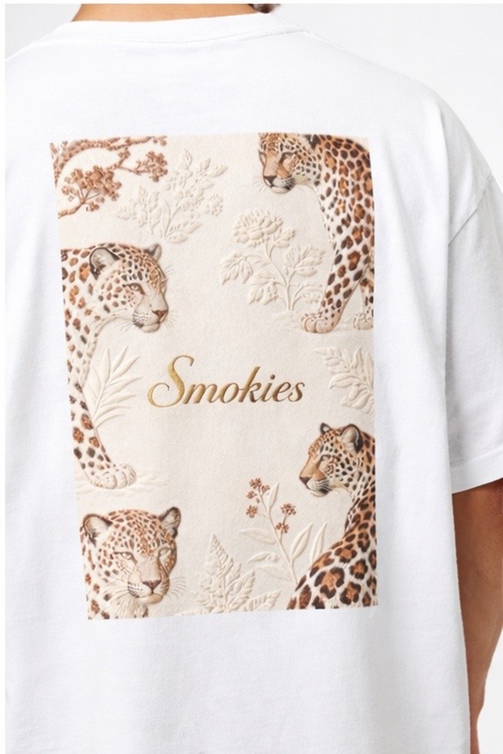Smokies White Leopard Art Oversized T-Shirt