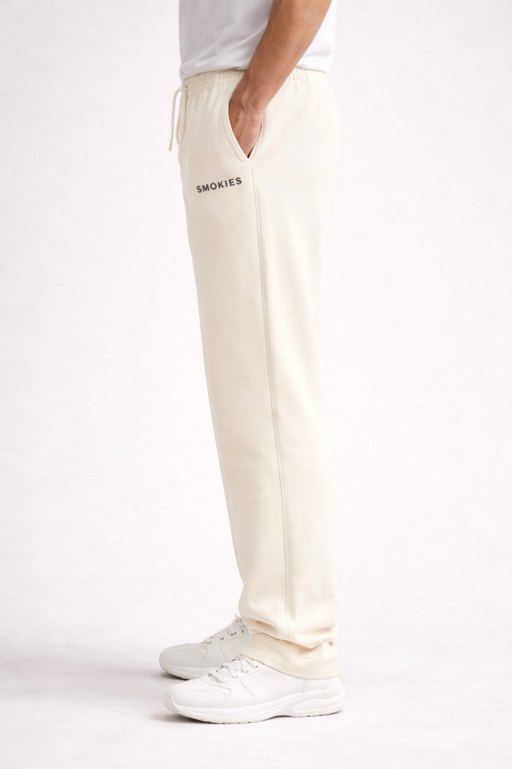 SMOKIES Off-White Relaxed Fit Sweatpants. COTTON ( 260 Gsm)