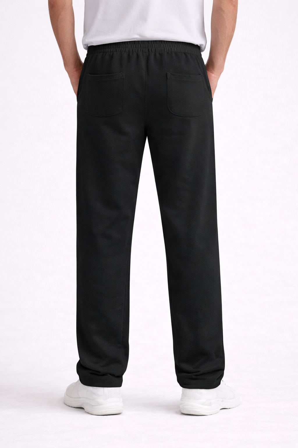 SMOKIES  Black Relaxed Fit Sweatpants. COTTON ( 260 Gsm)